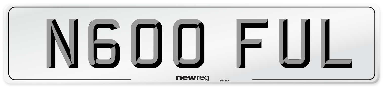 N600 FUL Number Plate from New Reg
